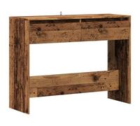 HETFTJN Consolle Ingresso 100x35x76,5cm Tavolino Divano con 2 Cassetti | Mobiletto stretto salvaspazio per corridoio e soggiorno, finitura effetto legno antico con cassetti e piano portaoggetti.