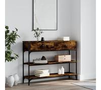 HETFTJN Consolle - Tavolo per consolle, 100 x 25 x 75 cm, in legno e telaio in metallo, design moderno con gambe regolabili per corridoio, soggiorno e balcone
