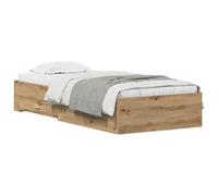HETFTJN Cornice per letto con cassetti, 90 x 200 cm, in legno di quercia artisana, moderna, per camera dei ragazzi, camera degli ospiti, camera da letto