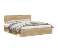HETFTJN Cornice per letto Sonoma 180 x 200 cm, in legno di pino, design moderno, robusta e durevole, per camera da letto, camera degli ospiti, camera dei ragazzi