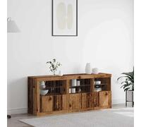 HETFTJN Credenza 162 × 37 × 67 cm legno vecchio materiale in legno con illuminazione a LED, armadio a buffet rustico, moderna vetrina per soggiorno, sala da pranzo, corridoio
