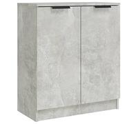 HETFTJN Credenza 60 x 30 x 70 cm in legno grigio cemento design moderno con spazio portaoggetti e montaggio a parete per soggiorno, corridoio, cucina