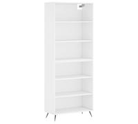 HETFTJN Credenza Alta Bianca 69,5x32,5x180 cm Mobile Salotto | Design verticale a 2 moduli con piedini metallici, ideale per organizzare con stile il soggiorno o la camera.