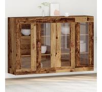 HETFTJN Credenza Antica Legno Massello Recupero 2 Pezzi 69.5x34x90cm Mobile Sala Pranzo Soggiorno con Scaffalatura Rustica