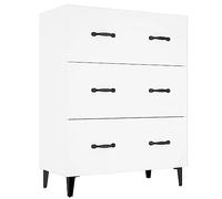HETFTJN Credenza bianca 69,5 x 34 x 90 cm in materiale derivato dal legno, credenza da cucina moderna, con 3 cassetti e 1 porta, miracolo portaoggetti per sala da pranzo, corridoio e soggiorno