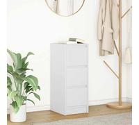 HETFTJN Credenza Bianca Moderna in Legno Multistrato con 3 Cassetti, 29,5x34x76 cm, Mobile Cucina Salvaspazio Multiuso per Cucina, Soggiorno, Ingresso, Bagno, Ufficio e Corridoio