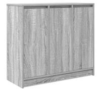 HETFTJN Credenza Buffet Grigio Sonoma 85x34x76 cm in Legno Tecnico | Mobiletto multiuso salvaspazio con 3 ante per soggiorno, cucina o ingresso. Design moderno grigio con capienza 60 kg.
