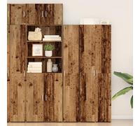 HETFTJN Credenza Cucina Alta in Legno Massello di Recupero, Mobile Soggiorno Rustico Salvaspazio con 2 Ante, Madia Dispensa 30x42.5x185 cm Marrone per Sala da Pranzo