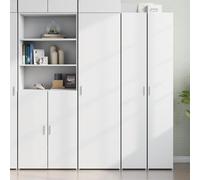 HETFTJN Credenza Cucina Alta in Legno Multistrato Bianco, Mobile con Ante per Dispensa, 50x42,5x185 cm, Salvaspazio per Soggiorno Ingresso Cucina