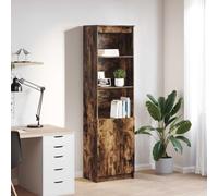 HETFTJN Credenza Cucina Alta Rovere Fumo 50x35x180 cm Legno Multistrato con 5 Ripiani Mobile Dispensa Salvaspazio per Soggiorno Bagno Ufficio