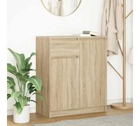 HETFTJN Credenza Cucina con Cassetto Rovere Sonoma 71x35x84 cm in Truciolato, Mobile Dispensa con Ante e Ripiani, Design Salvaspazio Multiuso per Soggiorno, Cucina, Ingresso o Ufficio