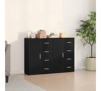 HETFTJN Credenza Cucina Credenza Soggiorno Set 2 Pezzi in Legno Nero Rovere 60x31x84 cm Moderna per Sala da Pranzo Soggiorno con Ampio Spazio Archiviazione