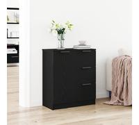HETFTJN Credenza Cucina Moderna in Rovere Nero Legno Ingegnerizzato 60x30x70 cm con 3 Cassetti e Anta per Sala da Pranzo Soggiorno Salvaspazio
