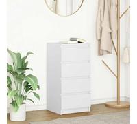 HETFTJN Credenza Cucina Salvaspazio Bianca Legno Multistrato 37,5x35x76 cm con 4 Cassetti Ampio Mobile Multiuso per Soggiorno Cucina Bagno