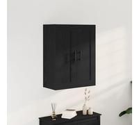 HETFTJN Credenza Cucina Soggiorno in Rovere Nero Legno Ingegnerizzato con 2 Ante Finitura Opaca, Mobile Dispensa Salvaspazio per Sala da Pranzo, Dimensioni 69.5x34x89.8 cm