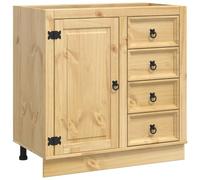 HETFTJN Credenza da cucina marrone miele, 80 x 46 x 81 cm, in legno di pino massiccio con 4 cassetti e porta, moderno buffet per sala da pranzo, corridoio e ufficio