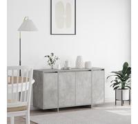 HETFTJN Credenza Grigia in Cemento Moderna per Sala da Pranzo Cucina Soggiorno con Design Elegante Ampio Spazio Archiviazione Legno Ingegnerizzato Durevole Dimensioni 135x40.5x75 cm