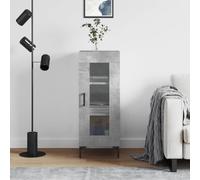 HETFTJN Credenza grigio cemento, 34,5 x 34 x 90 cm, pannello frontale in vetro, pannello basso moderno con fissaggio a parete, molto spazio per corridoio, soggiorno, ufficio e camera da letto