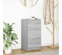 HETFTJN Credenza Grigio Sonoma con 3 Cassetti, Mobile per Cucina Salvaspazio Multiuso, Armadietto per Soggiorno Bagno Ingresso, 37,5x35x76 cm in Legno Multistrato, Design Moderno