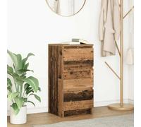 HETFTJN Credenza in Legno Multistrato Antico 37,5x35x76 cm con 3 Cassetti, Mobile per Cucina Soggiorno Bagno Ingresso Ufficio, Ampio Spazio Archiviazione Durevole e Stabile