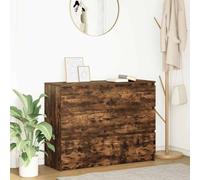 HETFTJN Credenza in Legno Multistrato Rovere Fumo 100x35x76 cm con Ampio Spazio di Archiviazione e Piano Robusto per Cucina Soggiorno Bagno Ingresso Mobile Salvaspazio Multiuso