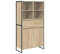 HETFTJN Credenza Industriale Mobile Buffet Sonoma 81x36x150,5 cm | Design alto con ripiani regolabili e telaio in acciaio per organizzare al meglio il soggiorno o la sala da pranzo.
