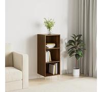 HETFTJN Credenza marrone rovere 34,5 x 32,5 x 90 cm, robusto materiale in legno con cornice in metallo, design senza tempo, molto spazio per soggiorno, corridoio, camera da letto, cucina