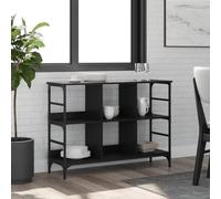 HETFTJN Credenza, Mobile Stile Industriale Buffet Credenza Vetrinetta Espositiva Comò Camera Da Letto Adatto per Soggiorno Bagno Balcone Cucina Nera 102x32x73,5 cm in Legno Multistrato