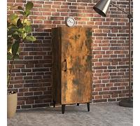HETFTJN Credenza, Mobile Stile Industriale Mobile Piccolo Mobile Dispensa Alto Buffet Credenza Adatto per Ufficio Cucina Ingresso Bagno Rovere Fumo 34,5x34x90 cm in Legno Multistrato