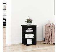 HETFTJN Credenza Moderna Rovere Nero Legno Ingegnerizzato 35x35x55 cm per Sala da Pranzo Soggiorno con Scaffali e Design Senza Giunture