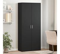 HETFTJN Credenza Nero Armadio Salvaspazio 80x35x180 cm Moderno Design in Legno Multistrato Robusto con Ampio Spazio per Interni Casa