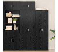 HETFTJN Credenza per Cucina Soggiorno e Sala da Pranzo in Legno Ingegnerizzato Quercia Nera con 4 Ante, Mobile Cucina Salvaspazio 70x42.5x225 cm Design Contemporaneo