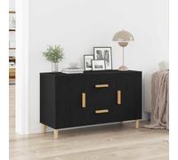 HETFTJN Credenza per Cucina Soggiorno Ingresso in Legno Multistrato Rovere Nero 100x36x60 cm, Mobile con Ampio Spazio Salvaspazio e Piedini Stabili, Design Funzionale per Casa Ufficio Bagno