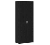 HETFTJN Credenza Rovere Nero 70x42,5x185 cm Mobile Buffet 2 Ante | Mobile rustico alto con 7 ripiani e 2 ante, ideale per organizzare al meglio la sala da pranzo e il soggiorno.