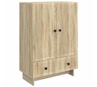 HETFTJN Credenza Rovere Sonoma Cassettiera con 2 Ante e 2 Cassetti Armadio Compatto in Legno Credenza per Soggiorno o Corridoio 66x34,5x95 cm