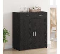 HETFTJN Credenza Soggiorno con Cassetti Mobile Multiuso in Legno Rovere Nero 80x42.5x93.5 cm per Organizzare Spazi Interni Moderni