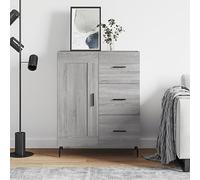 HETFTJN Credenza, Vetrinetta Espositiva Mobile Multiuso Mobile Camera Da Letto Madia Alta Adatto per Cucina Bagno Ufficio Balcone Grigio Sonoma 69,5x34x90 cm in Legno Multistrato
