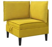 HETFTJN Divano 1 Posto Giallo in Velluto con Contenitore 70x70x82 cm