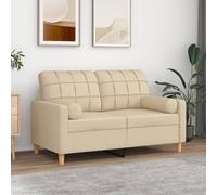 HETFTJN Divano 2 posti, color crema, 138 x 77 x 80 cm, design moderno, con cuscino decorativo, imbottitura spessa, struttura in metallo resistente, fodere rimovibili per soggiorno, camera da letto