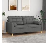HETFTJN Divano 2 posti grigio scuro 158 x 77 x 80 cm Piccolo divano moderno con cuscini decorativi tessuto resistente struttura in metallo fodere rimovibili comode per soggiorno, camera da letto per