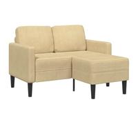 HETFTJN Divano a 2 posti con chaise longue a forma di L, 125 cm, divano angolare compatto in lino traspirante, per piccoli soggiorni e appartamenti, struttura in legno stabile e gambe in metallo