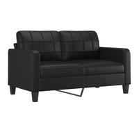 HETFTJN Divano a 2 posti, nero, 158 cm, moderno divano in ecopelle con struttura in metallo, comodo divano imbottito per soggiorno, ufficio e salotto, larghezza della seduta 140 cm, design stabile