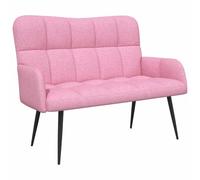 HETFTJN Divano a 2 posti, rosa, 115 x 61 x 87 cm, divano imbottito con gambe in metallo, moderno divano in tessuto per soggiorno e camera da letto, piccolo divano da cucina dal design minimalista