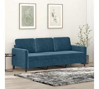 HETFTJN Divano a 3 posti, 198 cm, colore blu, con struttura in metallo, design moderno, imbottito e confortevole, per soggiorno, camera dei ragazzi, corridoio