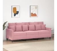 HETFTJN Divano a 3 posti, rosa, 198 x 77 x 80 cm, in velluto, salvaspazio, design moderno, con struttura in metallo, per soggiorno, camera dei ragazzi e ufficio