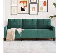 HETFTJN Divano a 3 posti, verde scuro, 197 cm, con struttura in metallo, comodo divano dal design moderno, robusto, per soggiorno, camera dei ragazzi, camera da letto