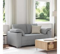 HETFTJN Divano a due posti, grigio chiaro, 160 x 77 x 82 cm, rivestimento in tessuto con braccioli piatti, gambe quadrate, design moderno, robusto e durevole, per soggiorno, camera dei ragazzi