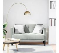 HETFTJN Divano a due posti in velluto, grigio chiaro, 124 x 67 x 74,5 cm, con anima a molla, robusto telaio in compensato, moderno divano letto per soggiorno, camera da letto, corridoio
