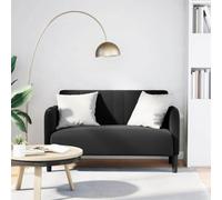 HETFTJN Divano a due posti in velluto nero, 124 x 68 x 74 cm, con anima a molla, piccolo divano letto con struttura in compensato, design moderno per soggiorno, camera dei ragazzi, corridoio