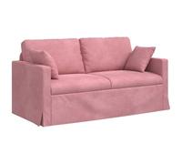 HETFTJN Divano a due posti in velluto rosa, 158 x 78 x 80 cm, con gambe in plastica nera, moderno, piccolo divano per soggiorno, camera dei ragazzi, corridoio o camera da letto